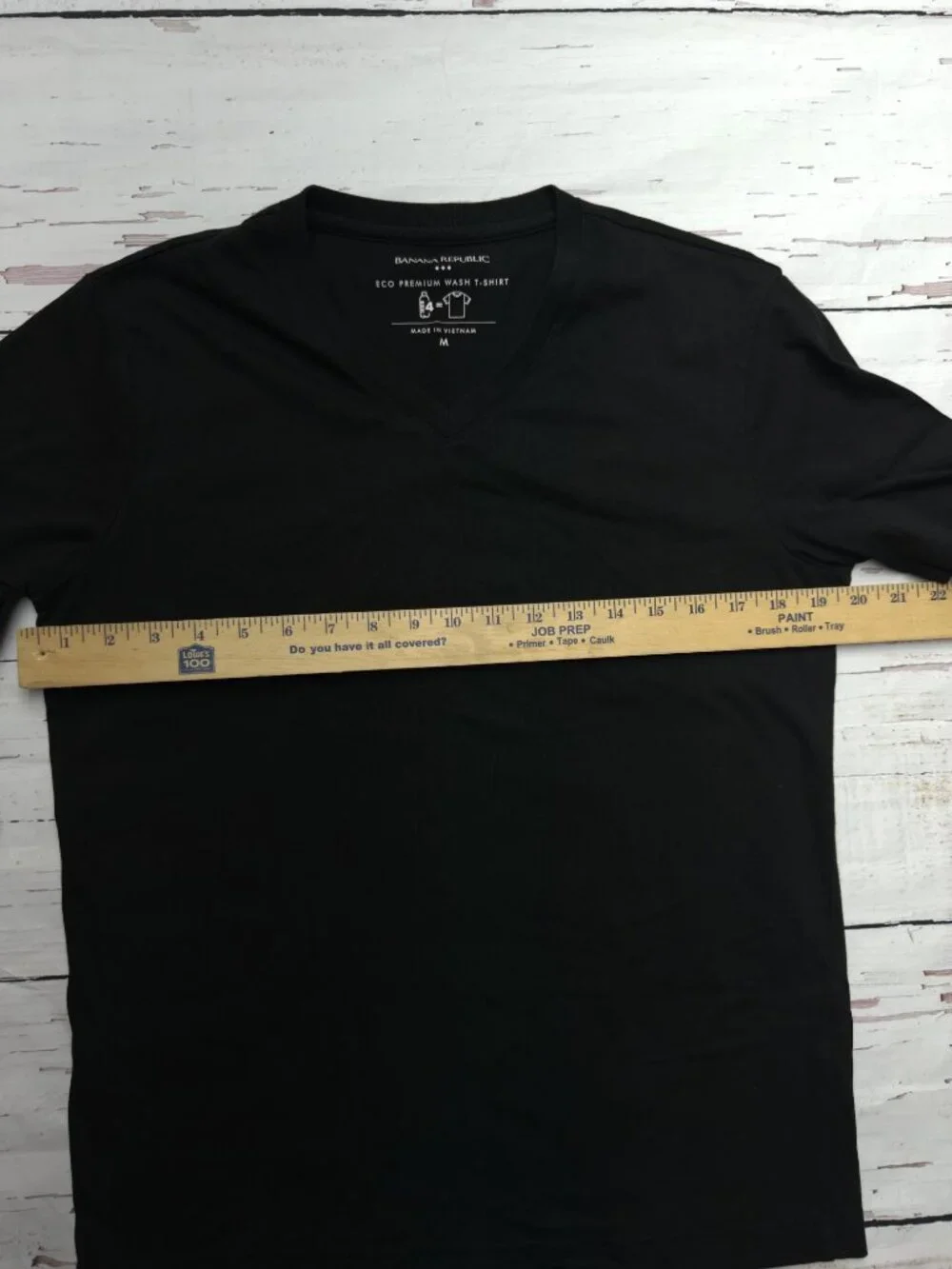 Banana Republic Eco‎ Premium Wash V-Neck T-Shirt Black M Minimalist Basic